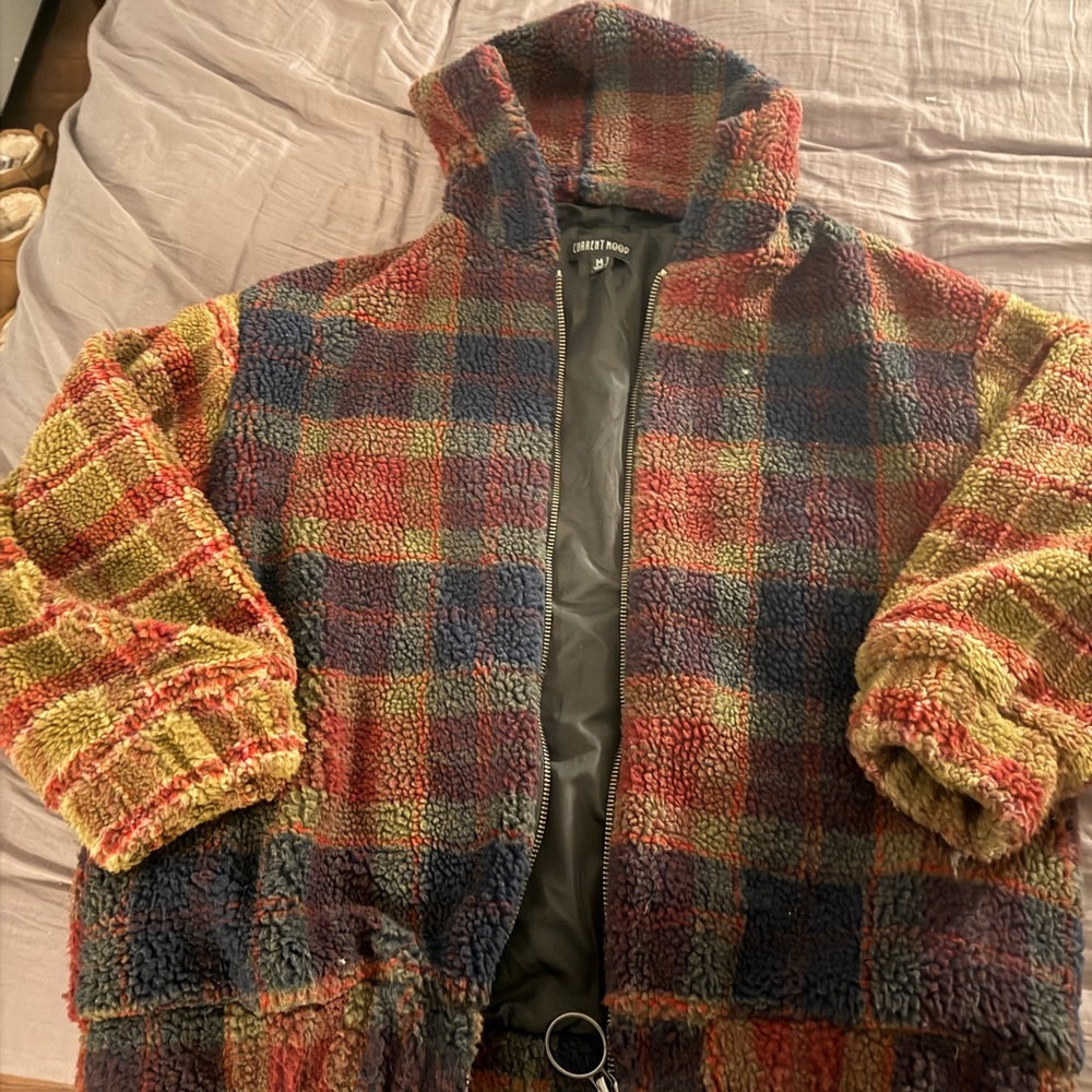 Current Mood Multicolor Plaid Sherpa Jacket